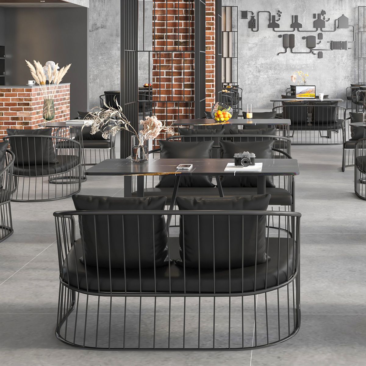 Stone Dining Room Collection Industrial Style Dining Site Table for Dining Room Clearhalo ' dining_table' 'Dining Tables & Seating' 'Dining Tables' 'furn' 'furn_dining_table' 'Furniture' 'furniture_dining_table' 'Kitchen & Dining Furniture' 'kitchen&dining_furn' 'kitchen' 'kitchen_dining_table' 1200x1200_efbed725-51eb-48c3-b6ce-93b5babfbd3d