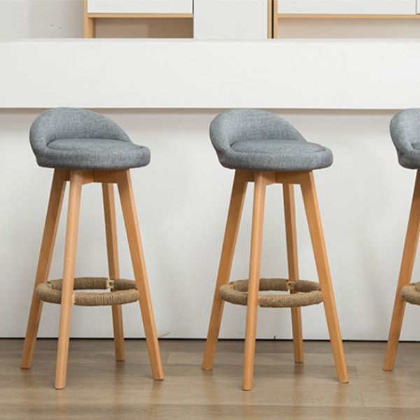 レストラン用のコンテンポラリーウッドスツールバックレストファブリックスツール