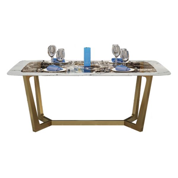 Metal Traditional Luxury Rectangle Table Marble Top Table with Trestle Base Clearhalo ' dining_table' 'Dining Tables & Seating' 'Dining Tables' 'furn' 'furn_dining_table' 'Furniture' 'furniture_dining_table' 'Kitchen & Dining Furniture' 'kitchen&dining_furn' 'kitchen' 'kitchen_dining_table' 1200x1200_efc04fd9-6208-4830-827d-917ba29ed1d3