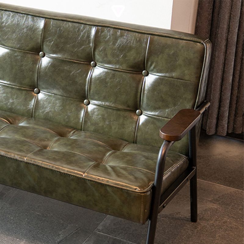 Sofá de brazo empotrado de sofá de cuero de 27.95 "con mechones con mechones posteriores