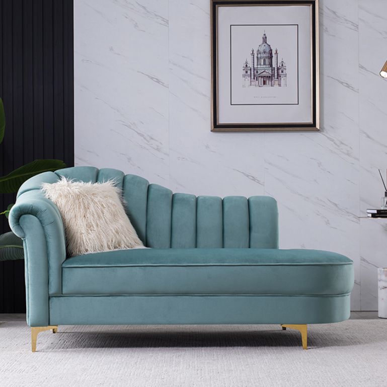 Luxury Style Velvet Chaise Lounge Bedroom Rolled Arms Chaise Clearhalo 'Chairs & Seating' 'Chaise Lounge' 'chaise_lounge' 'furn' 'furn_chaise_lounge' 'Furniture' 'Living Room Furniture' 1200x1200_efc2282c-823f-4038-a3b5-95bd6529a536