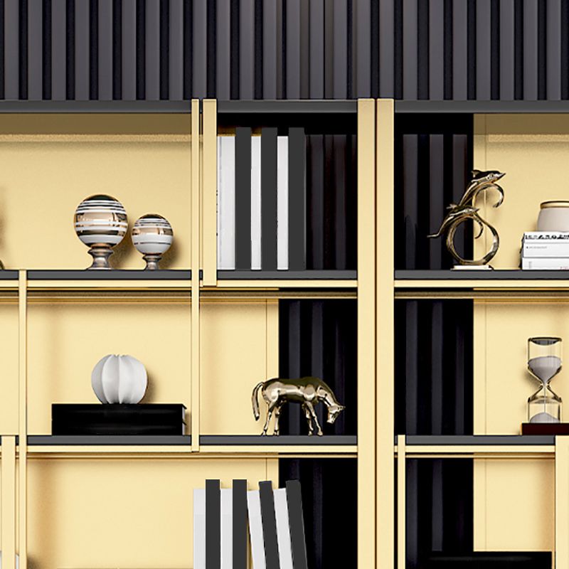 78.7"H Modern Style Bookcase Metal Open Back Bookshelf with Door for Home Office