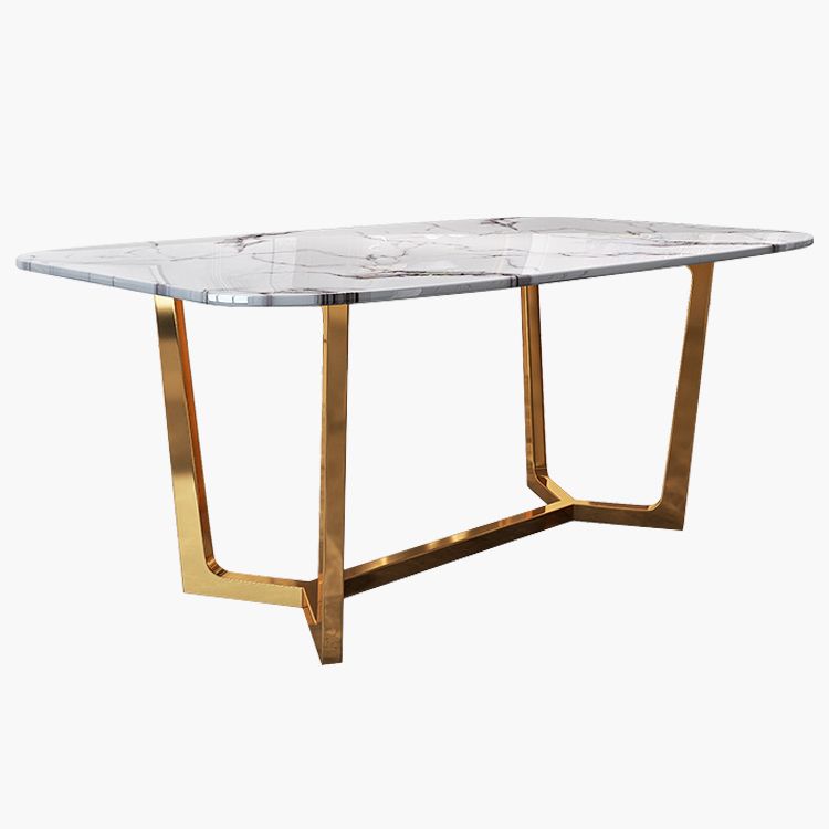 Metal Traditional Luxury Rectangle Indoor Table Sintered Stone Dining Table with Trestle Clearhalo ' dining_table' 'Dining Tables & Seating' 'Dining Tables' 'furn' 'furn_dining_table' 'Furniture' 'furniture_dining_table' 'Kitchen & Dining Furniture' 'kitchen&dining_furn' 'kitchen' 'kitchen_dining_table' 1200x1200_efc507cd-b4ad-4dff-a73f-038b39cdf27c