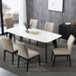 Contemporary Dining Chair Faux Leather and Wood Side Chair for Home