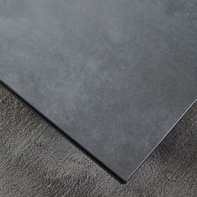 Modern Style Gray Dining Table Rectangle Sintered Stone Dining Table with Black Frame Clearhalo ' dining_table' 'Dining Tables & Seating' 'Dining Tables' 'furn' 'furn_dining_table' 'Furniture' 'furniture_dining_table' 'Kitchen & Dining Furniture' 'kitchen&dining_furn' 'kitchen' 'kitchen_dining_table' 1200x1200_efc792f0-480b-48e8-a9e1-9fa2ef58132f