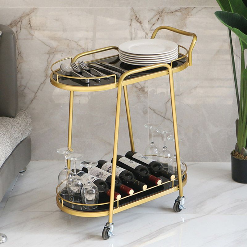 Modern Rolling Kitchen Trolley Glass Open Storage Prep Table Clearhalo 'furn' 'furn_kitchen_islands_carts' 'Furniture' 'Kitchen & Dining Furniture' 'Kitchen Islands & Carts' 'kitchen_islands_carts' 1200x1200_efc7ab6a-60c9-44b6-86f3-b9b25b85ed85