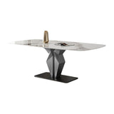 Designer Style Sintered Stone Dining Set Rectangle 1/3/4/6/7 Pieces Dining Room Table Set Clearhalo 'Dining Room Sets' 'Dining Tables & Seating' 'dining_room_set' 'furn' 'furn_dining_room_set' 'Furniture' 'furniture_dining_room_set' 'Kitchen & Dining Furniture' 1200x1200_efc7ea88-88be-4dc7-84e1-df69ae3a0fa9