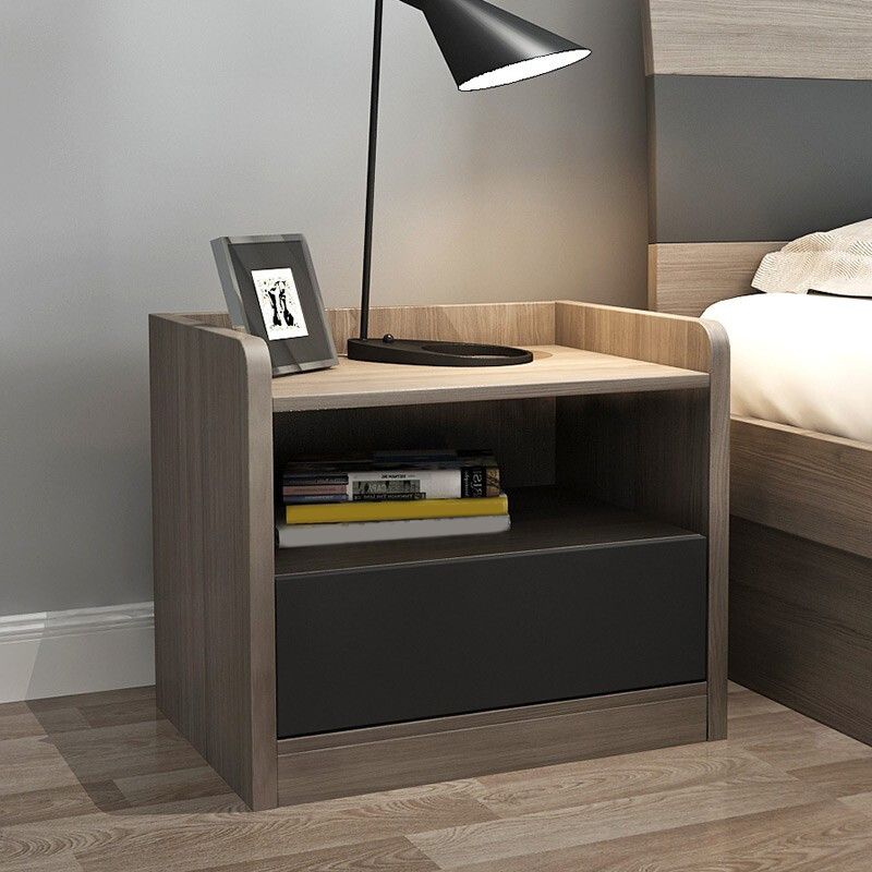 Engineered Wood Bedside Cabinet Industrial Bed Nightstand for Bedroom Clearhalo 'Bedroom Furniture' 'furn' 'furn_night_stand' 'Furniture' 'night_stand' 'Nightstands' 1200x1200_efc802ba-1035-4518-85c9-2510c88dc116