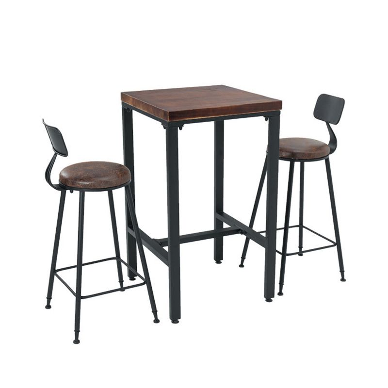 Brown Solid Wood Bar Table Industrial Dining Table for Kitchen Living Room Clearhalo 'Bar Furniture' 'Bar Tables' 'bar_tables' 'furn' 'furn_bar_tables' 'Furniture' 'Kitchen & Dining Furniture' 1200x1200_efc83736-3f62-42b8-a43a-fb99919d04ae