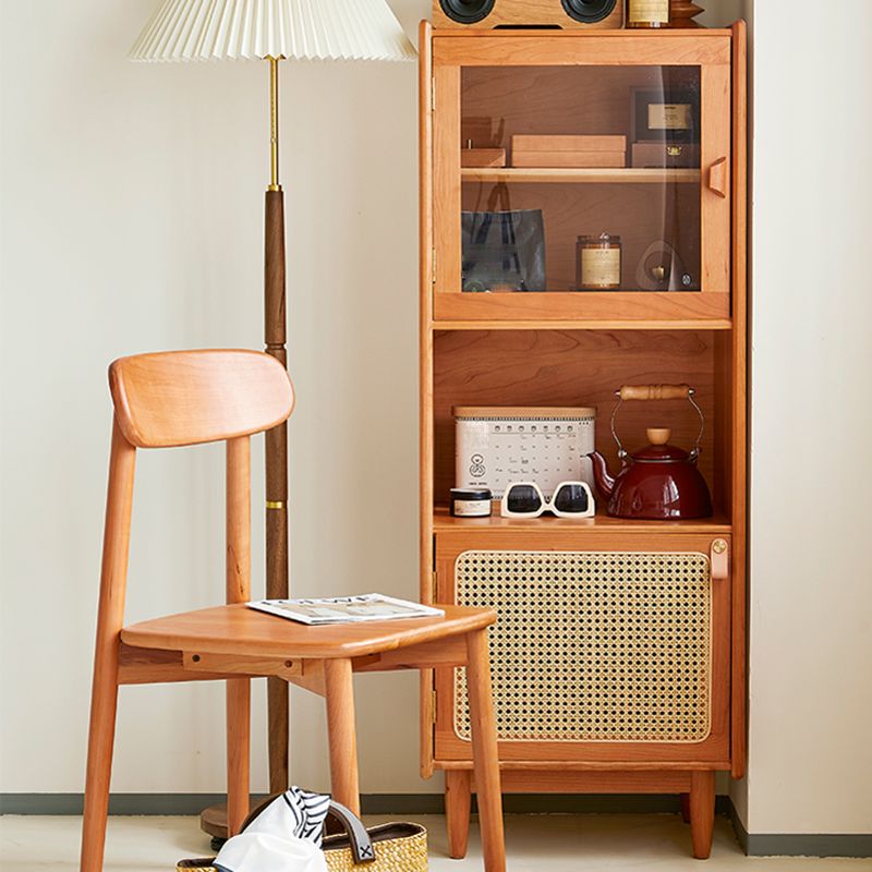 ガラスのドア付きモダンな桜の貯蔵サイドボードキャビネット