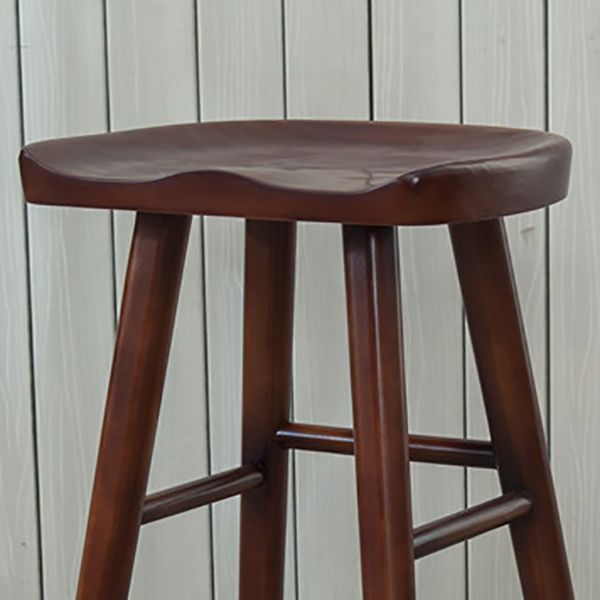 Moderno sgabello da bancone senza armi senza braccio sgabello da bar in legno con sedile in legno e pedale