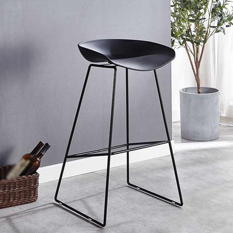 Scandinavian Style Bar-stool Iron Legs Bucket Seat Single Counter Stool for Kitchen Bar Clearhalo 'Bar Furniture' 'Bar Stools' 'bar_stools' 'furn' 'furn_bar_stools' 'furniture_bar_stools' 'Kitchen & Dining Furniture' 'kitchen&dining_furn' 'kitchen' 'kitchen_furn' Furniture' 1200x1200_efcadc67-c38a-43bd-8f98-55f8da10eef9