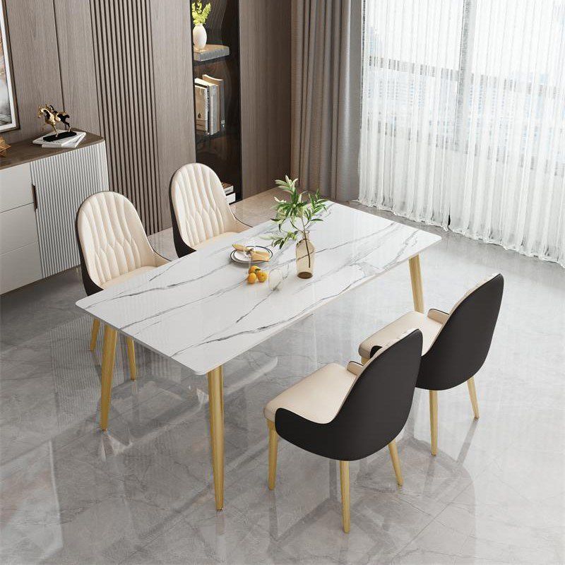 Eigentijdse rechthoekige eettafel, stenen meubel met 4 poten