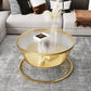 Modern Metal Frame Coffee Table Glass Top Coffee Or End Table with Shelf Clearhalo 'Coffee & Accent Tables' 'Coffee Tables' 'coffee_tables' 'furn' 'furn_coffee_tables' 'Furniture' 'Living Room Furniture' 1200x1200_efcba861-9303-46e3-9766-bb9b457027bc