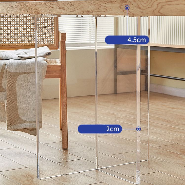 Modern Rectangle Dining Table Wood Table with Acrylic Legs for Kitchen Clearhalo 'Dining Tables & Seating' 'Dining Tables' 'dining_table' 'furn' 'furn_dining_table' 'Furniture' 'Kitchen & Dining Furniture' 1200x1200_efcc8b18-64a5-4d22-98bd-5a03320bbc93