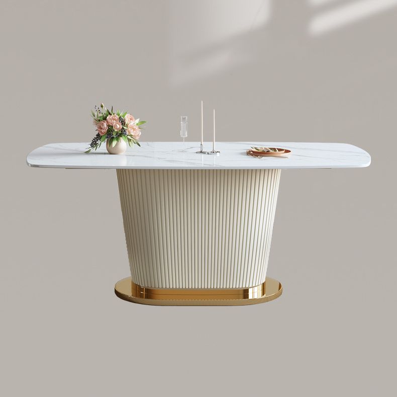 Glam Sintered Stone White Dining Room Set with Round Table Dining Table Furniture Clearhalo 'Dining Room Sets' 'Dining Tables & Seating' 'dining_room_set' 'furn' 'furn_dining_room_set' 'Furniture' 'furniture_dining_room_set' 'Kitchen & Dining Furniture' 'kitchen&dining_furn' 'kitchen' 1200x1200_efcf0b68-a60b-468a-8507-5986e4f912f6