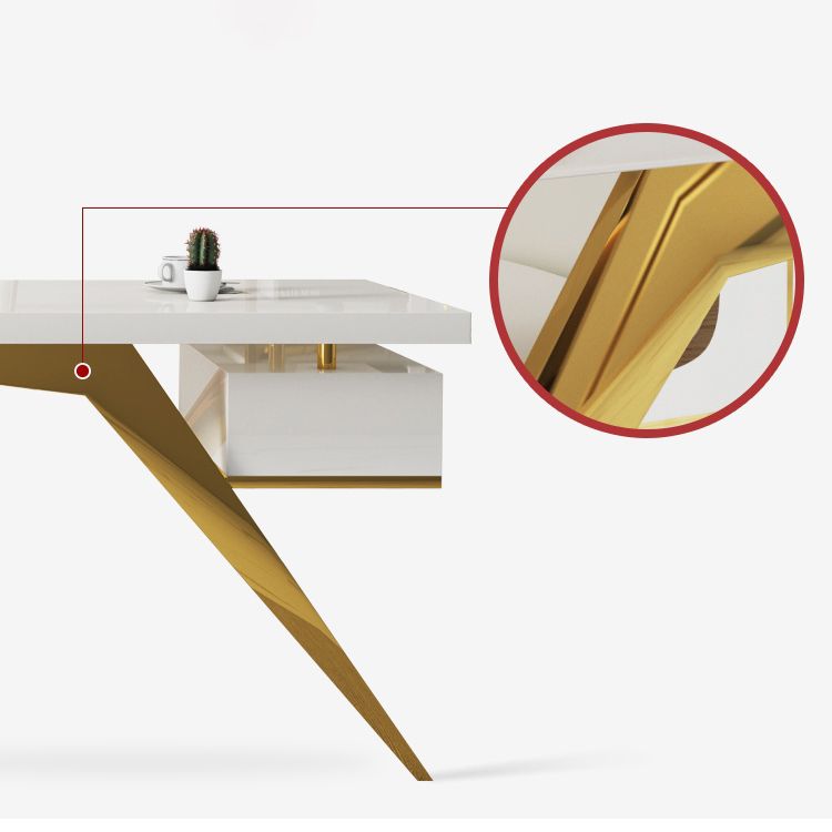 Bureau de bureau rectangulaire moderne bureau d'ordinateur en verre pour la maison