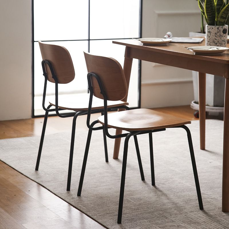 Industrial Metal Side Chair Open Back Stackable Dining Chair with Black Legs Clearhalo ' kitchen&dining_furn' 'Dining Chairs' 'Dining Tables & Seating' 'dining_chair' 'furn' 'furn_dining_chair' 'Furniture' 'furniture_dining_chair' 'Kitchen & Dining Furniture' 'kitchen' 1200x1200_efcf8a01-4d4c-496b-becf-71ccf58ad34e