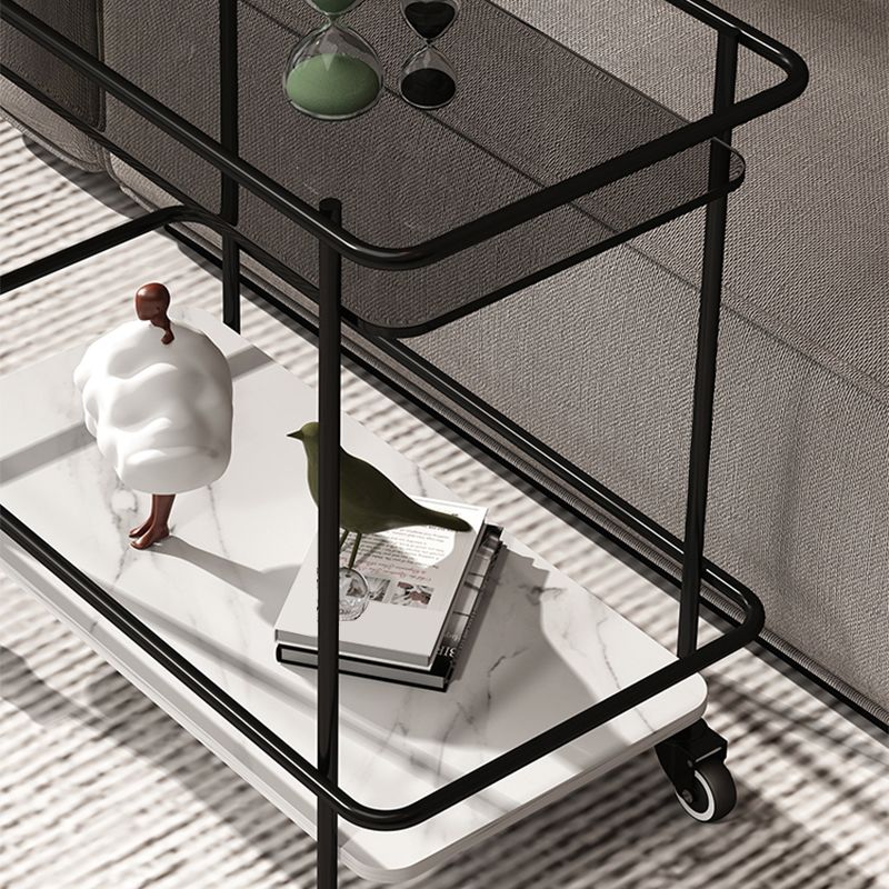 23.62" Tall 4 Legs Side Table Modernistic Metal Side End Snack Table Clearhalo 'Coffee & Accent Tables' 'End & Side Tables' 'end_side_tables' 'furn' 'furn_end_side_tables' 'Furniture' 'Living Room Furniture' 1200x1200_efd109af-a452-4dc6-ab38-f1070db5eccd