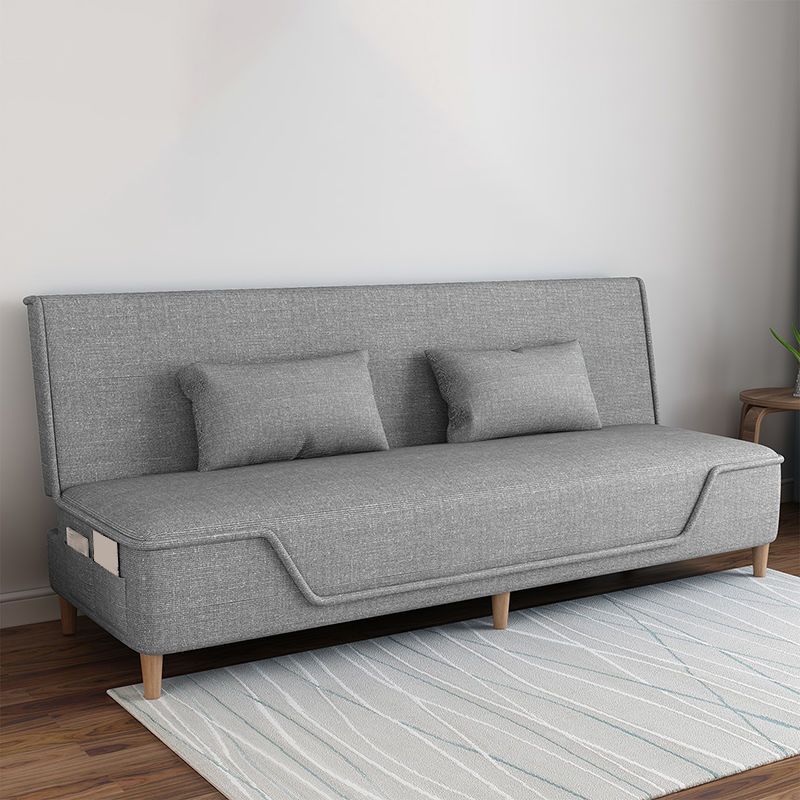 Mezcla de lino Sofá sin brazos con bolsas de almacenamiento Sofá convertible para sala de estar