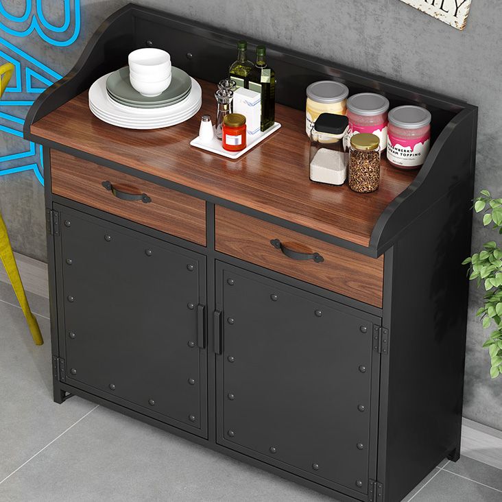 Server da pranzo in metallo contemporaneo server di banco in legno con porta e cassetti