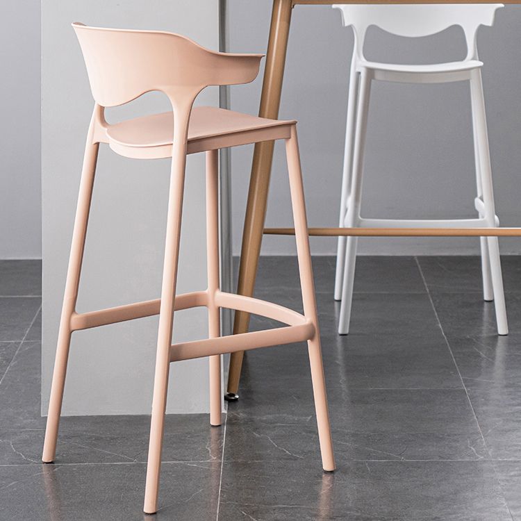 Nordic Stackable Bar-stool Plastic Counter Bar Stool with Plastic Legs for Home Clearhalo 'Bar Furniture' 'Bar Stools' 'bar_stools' 'furn' 'furn_bar_stools' 'Furniture' 'furniture_bar_stools' 'Kitchen & Dining Furniture' 1200x1200_efd31016-45eb-42d4-a0e1-d4bed112140e