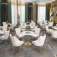 Round Shape Tulip Base Glam Dining Table White Fixed Table of Sintered Stone Clearhalo ' dining_table' 'Dining Tables & Seating' 'Dining Tables' 'furn' 'furn_dining_table' 'Furniture' 'furniture_dining_table' 'Kitchen & Dining Furniture' 'kitchen&dining_furn' 'kitchen' 'kitchen_dining_table' 1200x1200_efd31534-103c-4eb1-8619-4de079f0be31