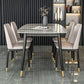 Industrial Dining Rectangle Table Sintered Stone Table with Metal Legs for Home Clearhalo 'Dining Tables & Seating' 'Dining Tables' 'dining_table' 'furn' 'furn_dining_table' 'Furniture' 'Kitchen & Dining Furniture' 1200x1200_efd3d995-80ca-4a90-b990-11d4763e903c