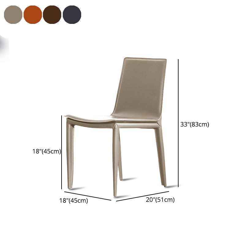Modern Design Armless Solid Back Chair Leather Dining Chairs for Home Use Clearhalo 'Dining Chairs' 'Dining Tables & Seating' 'dining_chair' 'furn' 'furn_dining_chair' 'Furniture' 'furniture_dining_chair' 'Kitchen & Dining Furniture' 1200x1200_efd829fc-3585-4ec5-a76a-562e8aa19f5b