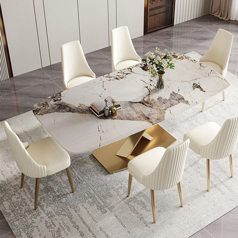 Glam Style Faux Leather Chair Armless Side Chairs with Metal Legs Clearhalo 'Dining Chairs' 'Dining Tables & Seating' 'dining_chair' 'furn' 'furn_dining_chair' 'Furniture' 'Kitchen & Dining Furniture' 1200x1200_efd82bb8-d8e3-49aa-a0e3-b07173ff2974