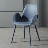 Chaise de chaise en plastique moderne Parsons avec 4 jambes en finition mate pour la maison