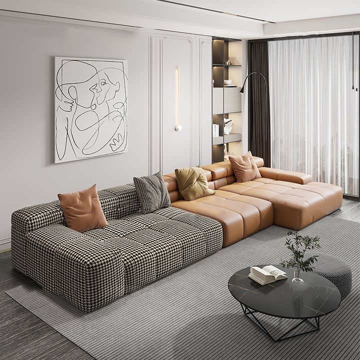 Scandinavian Sleeper Sectional with Tufted Split-Back and Recessed Arm Clearhalo 'furn' 'furn_sectionals' 'Furniture' 'Living Room Furniture' 'Sectionals' 1200x1200_efd9ab27-2599-4f91-95b7-7a7fadc4f312