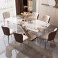 Marble Top Dining Table Modern Dining Table with Pedestal Base Clearhalo 'Dining Tables & Seating' 'Dining Tables' 'dining_table' 'furn' 'furn_dining_table' 'Furniture' 'Kitchen & Dining Furniture' 1200x1200_efda680f-65ac-40f6-94b9-df6be90635b2