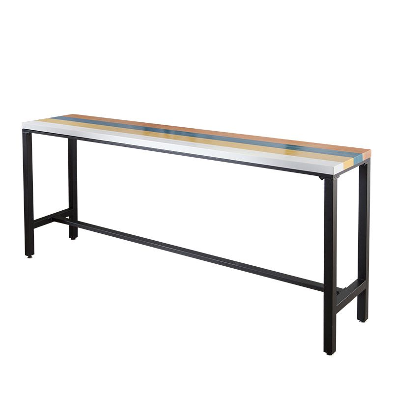 Rectangle Colorful Top Counter Table Metal Black Legs 42-inch Height Industrial Bar Table Clearhalo 'Bar Furniture' 'Bar Tables' 'bar_tables' 'furn' 'furn_bar_tables' 'Furniture' 'furniture_bar_tables' 'Kitchen & Dining Furniture' 1200x1200_efdc30de-eb19-4145-8794-6f788e8ae0c4