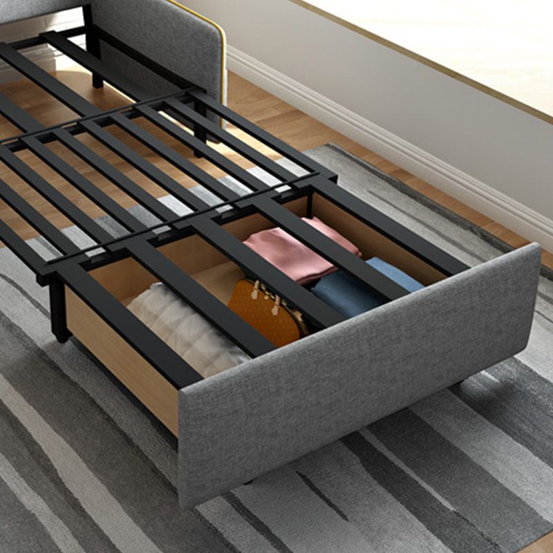 Braccia toppless da topplessino in stile moderno di divano per dormiente futon in grigio