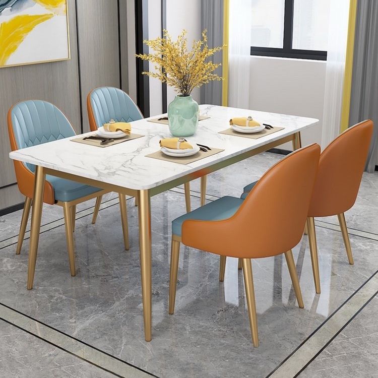 Stone Dining Room Collection Contemporary Rectangle 4 Legs Dining Table for Kitchen Home Clearhalo ' dining_table' 'Dining Tables & Seating' 'Dining Tables' 'furn' 'furn_dining_table' 'Furniture' 'furniture_dining_table' 'Kitchen & Dining Furniture' 'kitchen&dining_furn' 'kitchen' 'kitchen_dining_table' 1200x1200_efdcc240-70d4-454d-834e-b7dc50dd6361