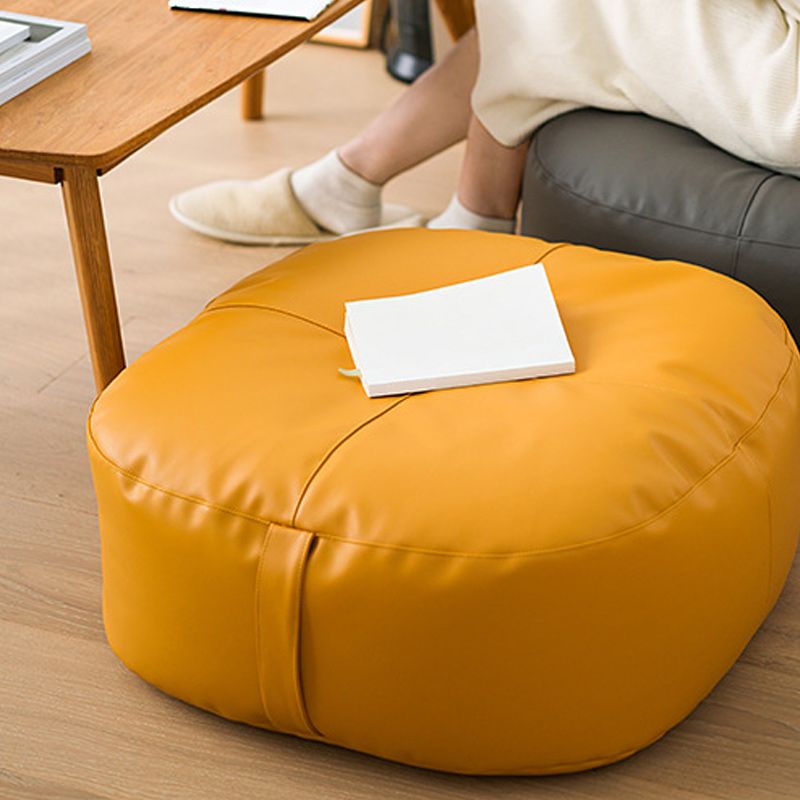 Modern Pouf Ottoman Faux Leather Upholstered Solid Color Square Ottoman Clearhalo 'furn' 'furn_ottomans_poufs' 'Furniture' 'Living Room Furniture' 'Ottomans & Poufs' 'ottomans_poufs' 1200x1200_efdddb94-faab-4c5a-8640-c9838829a86b