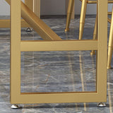 Glam Style Marble Bar Table Gold Frame 42 Inch Height Table for Restaurant Clearhalo 'Bar Furniture' 'Bar Tables' 'bar_tables' 'furn' 'furn_bar_tables' 'Furniture' 'furniture_bar_tables' 'Kitchen & Dining Furniture' 'kitchen&dining_furn' 'kitchen' 1200x1200_efde2633-ac00-4181-b774-a5aa106bbad9