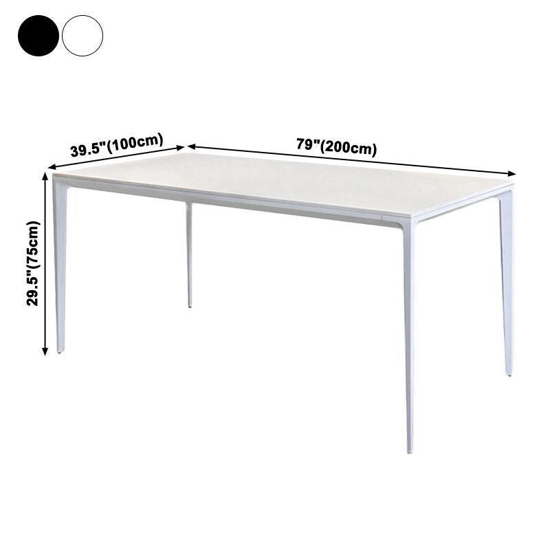 Industrial Style Sintered Stone Dining Table Rectangle Shape Table with 4 Legs Base Clearhalo ' dining_table' 'Dining Tables & Seating' 'Dining Tables' 'Furniture' 'furniture_dining_table' 'Kitchen & Dining Furniture' 'kitchen&dining_furn' 'kitchen' 'kitchen_dining_table' 1200x1200_efde411a-f0cb-4607-a602-c1331e46eb5e