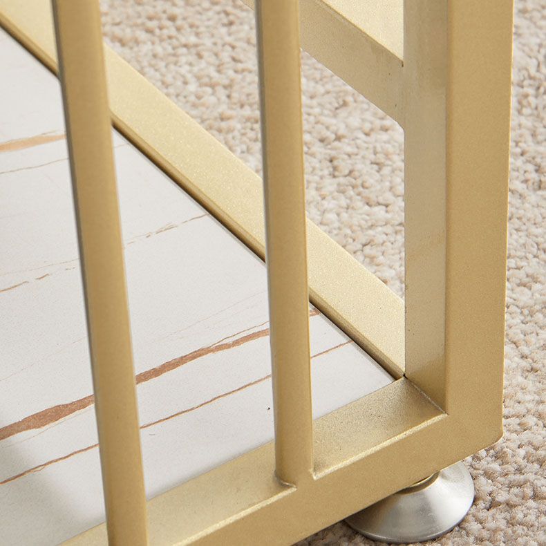 White Stone Top Bar Table Glam Metal Frame Pub Table for Small Places Clearhalo 'Bar Furniture' 'Bar Tables' 'bar_tables' 'furn' 'furn_bar_tables' 'Furniture' 'Kitchen & Dining Furniture' 1200x1200_efdea26e-8262-4628-b8f6-3f7c207cf953