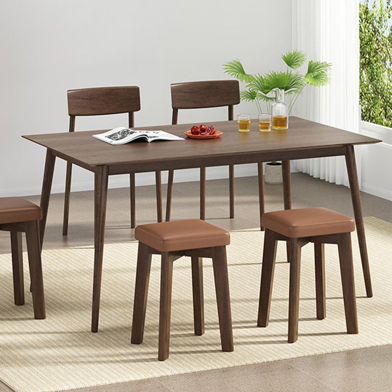 Cube Ottoman Mid-Century Modern Square Pure Color Faux Leather Stain Resistant Ottoman