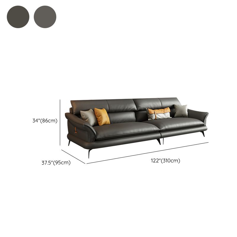 Modern Pillowed Back Cushions Black Sectional Flared Arm Chesterfield Sectional Clearhalo 'furn' 'furn_sectionals' 'Furniture' 'Living Room Furniture' 'Sectionals' 1200x1200_efe26056-378a-4f24-92e8-f036d7691167