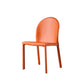 Orange and Green Dining Chairs Modern Faux Leather Armless Dining Side Chair