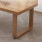 Contemporary Double Pedestal Dining Table Pine Solid Wood Rectangle Dining Table
