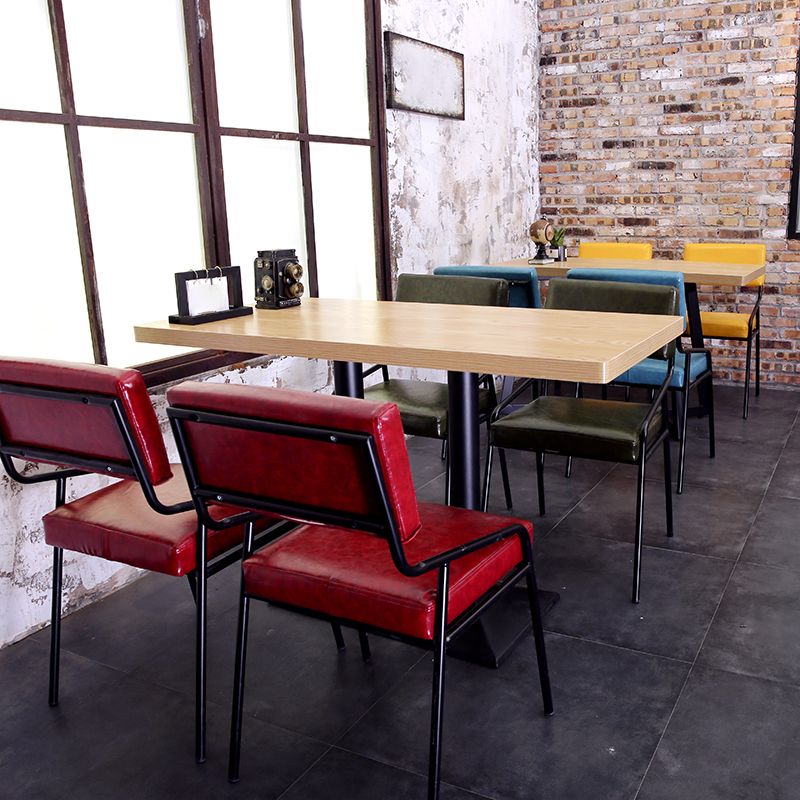 Leather Industrial Brasserie Arm Chair Matte Finish Open Back Dining Chair (Set of 4) Clearhalo ' kitchen&dining_furn' 'Dining Chairs' 'Dining Tables & Seating' 'dining_chair' 'furn' 'furn_dining_chair' 'Furniture' 'furniture_dining_chair' 'Kitchen & Dining Furniture' 'kitchen' 1200x1200_efe6eb7e-ae3b-4661-a942-8f49e9c0dadd