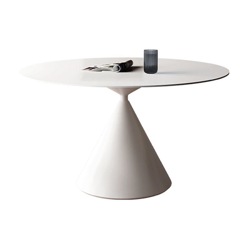 Contemporary Pedestal Dining Table Round Stone Furniture for Dining Room