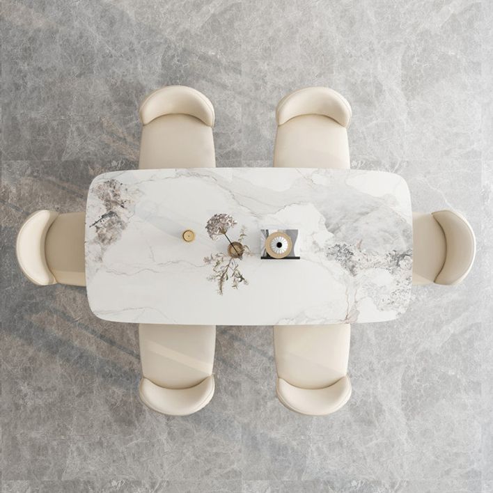 Luxury Sintered Stone Top Dining Set Rectangle 1/4/5/7 Pieces Dining Table with Chairs Clearhalo 'Dining Room Sets' 'Dining Tables & Seating' 'dining_room_set' 'furn' 'furn_dining_room_set' 'Furniture' 'furniture_dining_room_set' 'Kitchen & Dining Furniture' 1200x1200_efe8408c-670d-40a9-a314-8828d369bbc1