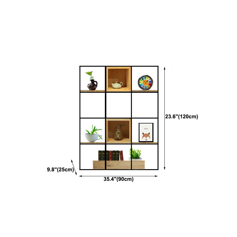 Modern Solid Wood Bookshelf Metal Etagere Bookshelf Open Back 9.8" W Clearhalo 'Bookcases' 'furn' 'furn_bookcases' 'Furniture' 'Office Furniture' 1200x1200_efe89bdc-94ea-4af1-892d-bff3a63a1add