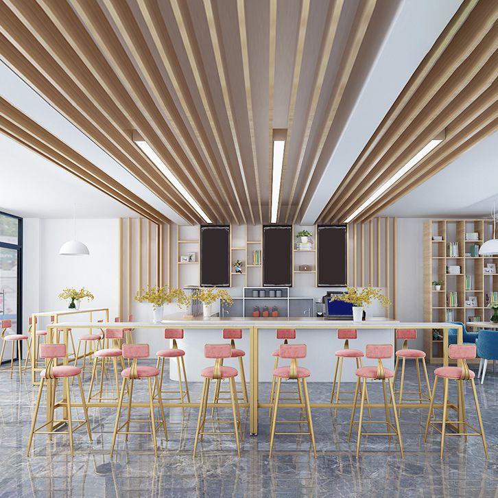 1/2/7 pièces Glam Glam Iron Bar Table Recangle Recangle Bistro en marbre en faux marbre avec repose-pied