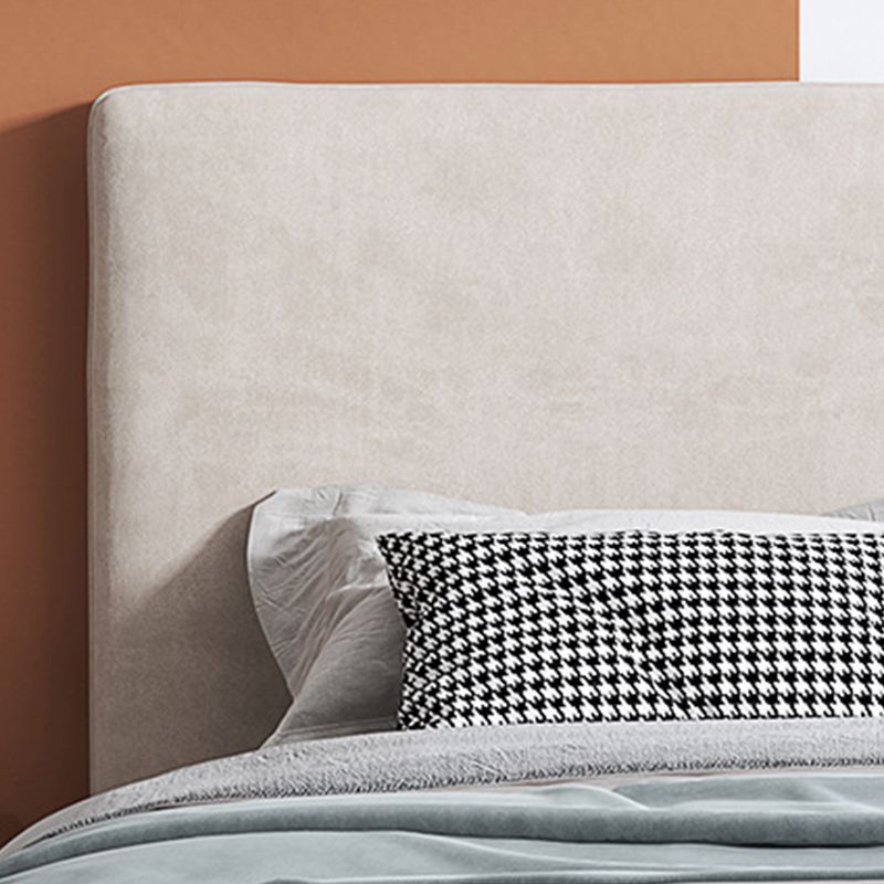 Graues und natürliches Standardbett traditionelle Eichenpaneelbett gepolstertes Kopfteil